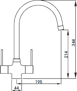 Additional image for Nexa Dual Lever Kitchen Tap With Swivel Spout (Chrome).