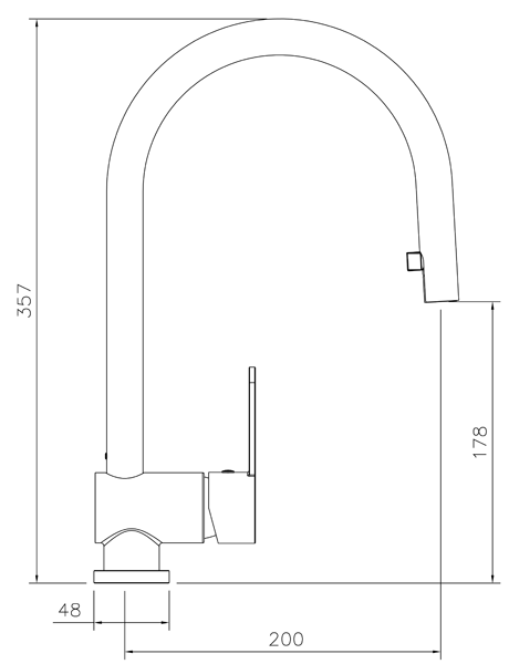 Additional image for Czar Single Lever Pull Out Kitchen Tap (Chrome).