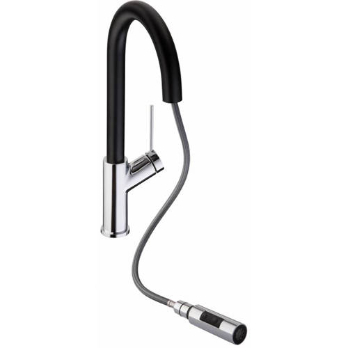 Additional image for Virtue Nero Pull Out Kitchen Tap (Chrome & Black).