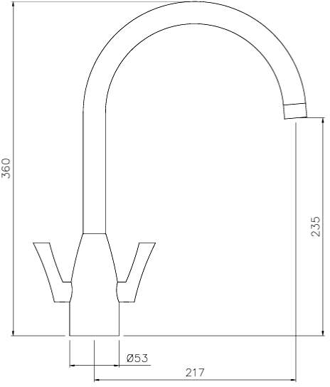 Additional image for Airo Kitchen Tap With Dual Levers (S Steel).