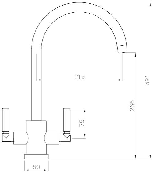 Additional image for Atlas Kitchen Tap With Dual Levers (M Black).