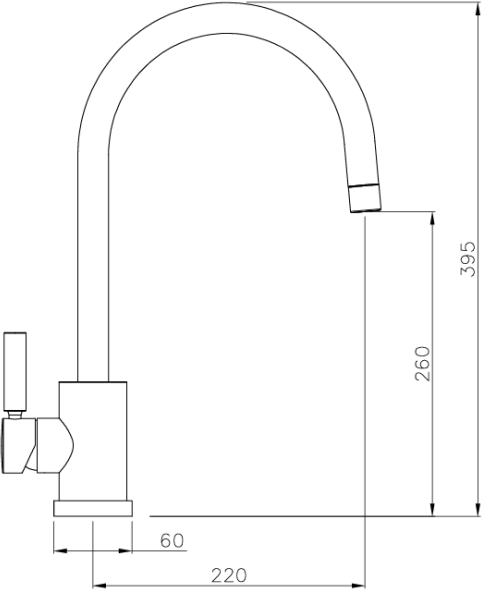 Additional image for Atlas Kitchen Tap With Single Lever (Br Brass).
