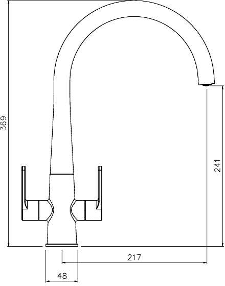 Additional image for Coniq-R Kitchen Tap With Dual Levers (Chrome).