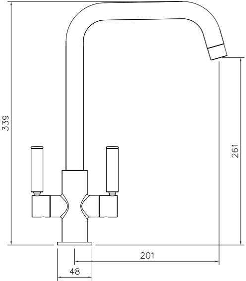 Additional image for Globe Quad Monobloc Kitchen Tap (Brushed Nickel).