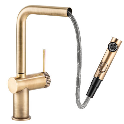 Additional image for Fraction Pull Out Kitchen Tap (Ant Brass).