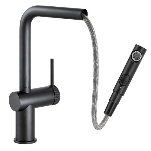 Additional image for Fraction Pull Out Kitchen Tap (M Black).
