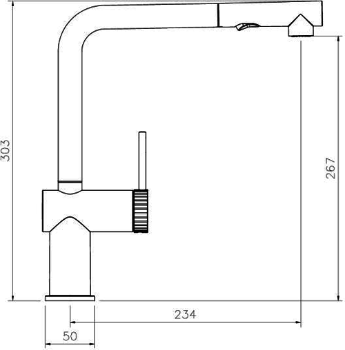 Additional image for Fraction Pull Out Kitchen Tap (M Black).