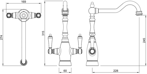 Additional image for Monobloc Kitchen Tap With Handspray (An Brass).