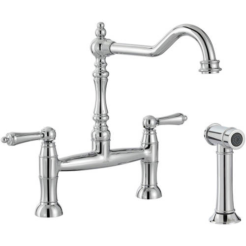 Additional image for Bridge Kitchen Tap With Handspray (Chrome).