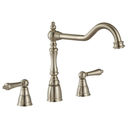 Additional image for 3 Hole Kitchen Tap (Brushed Nickel).