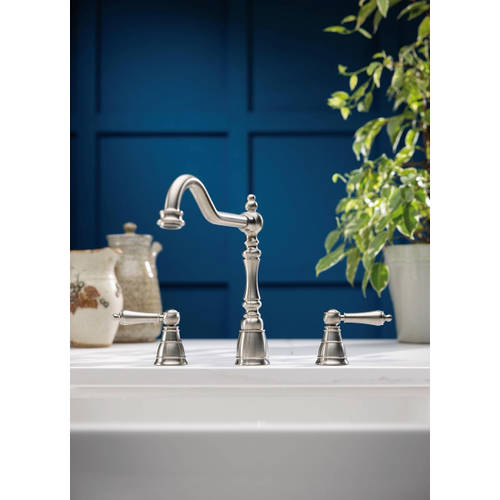 Additional image for 4 Hole Kitchen Tap With Handspray (Br Nickel).