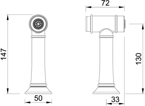 Additional image for Fenton Kitchen Handspray (Cold Feed, Chrome).