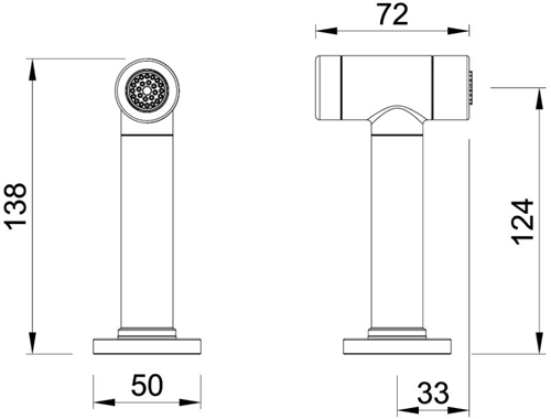 Additional image for Click Kitchen Handspray (Cold Feed, Br Brass).