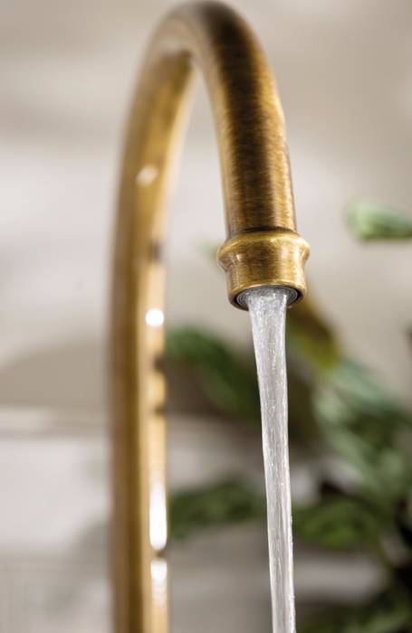 Additional image for Ornate Twin Lever Kitchen Tap (Antique Brass).