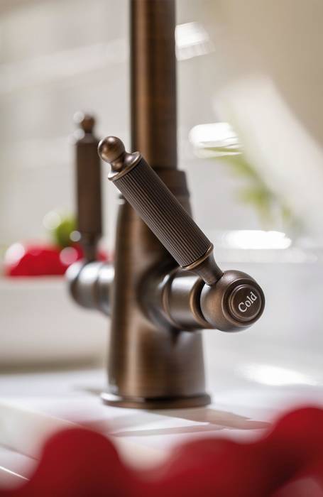Additional image for Ornate Twin Lever Kitchen Tap (Dark Bronze).