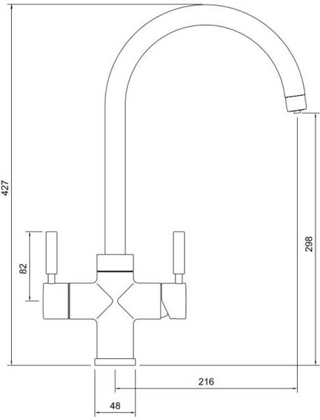 Additional image for 3 In 1 Boiling Water Filtered Kitchen Tap (Graphite).