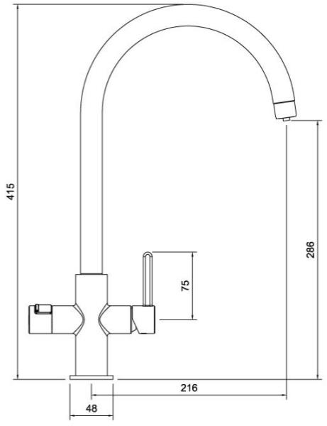 Additional image for 3 In 1 Boiling Water Filtered Kitchen Tap (Br Nickel).