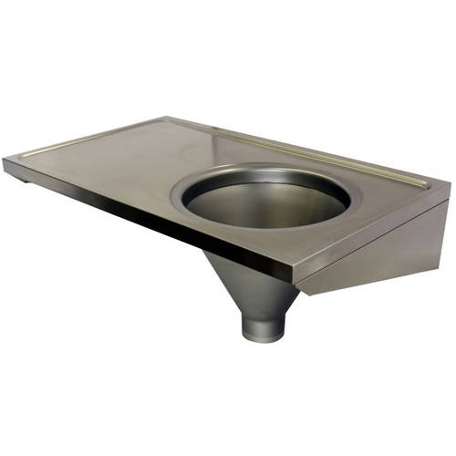Additional image for Hospital Sluice Sink With Plain Top (RH, Stainless Steel).