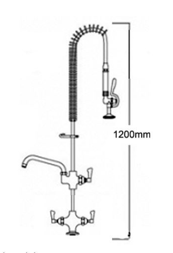 Additional image for Pre Rinse Monoblock Catering Tap With 16" Spout (Chrome).