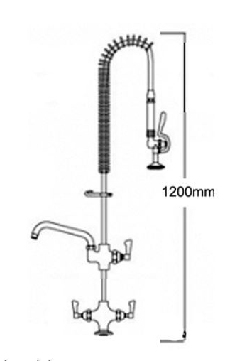 Additional image for Pre Rinse Monoblock Catering Tap With 6" Spout (Chrome).