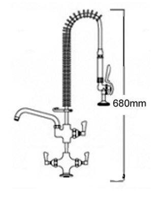 Additional image for Short Pre Rinse Monoblock Catering Tap With 12" Spout.