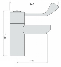 Additional image for TMV3 Thermostatic Basin Mixer Tap With 3" Lever Handle.