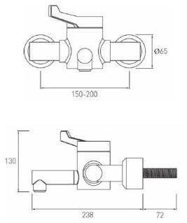 Additional image for Wall Mounted Thermostatic Hospital Tap, Lever Handle.