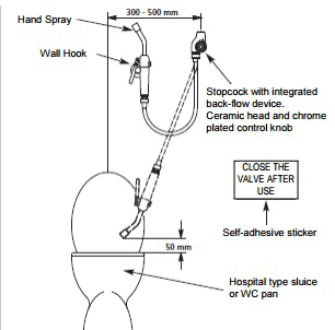 Additional image for Exposed Bed Pan Cleaner (Chrome & White).