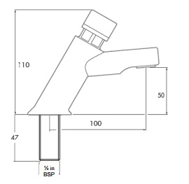 Additional image for Contemporary Self Closing Basin Taps (Pair, Chrome).