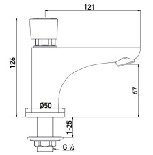 Additional image for Soft Touch Self Closing Basin Tap (Single, Chrome).