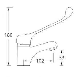 Additional image for Dentist Basin Mixer Tap With Lever Handle (Chrome).