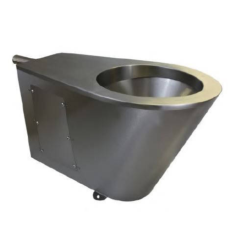 Additional image for Back To Wall Toilet Pan (Stainless Steel, S Trap).