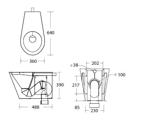 Additional image for Back To Wall Toilet Pan (Stainless Steel, S Trap).