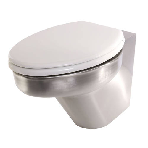 Additional image for Back To Wall Toilet Pan (Stainless Steel).