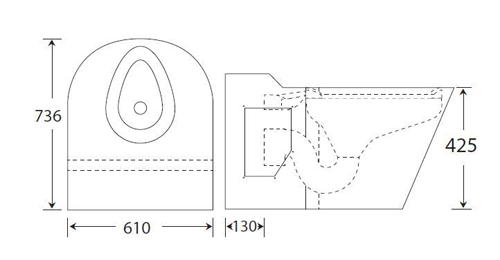 Additional image for Bariatric Back To Wall Toilet Pan (White, 1000kg Load).