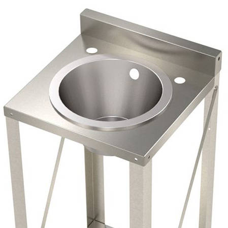 Additional image for Freestanding Wash Basin With Round Bowl (Stainless Steel).