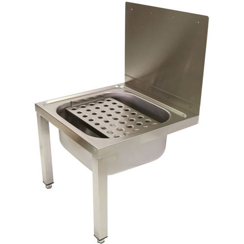 Additional image for Wall Bucket Sink With Legs & Grating 500mm (Stainless Steel).
