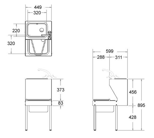 Additional image for Combined Janitorial Sink With Legs  449mm (Stainless Steel).