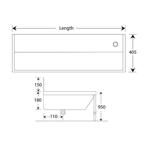 Additional image for Heavy Duty Wash Trough With Legs 1500mm (Stainless Steel).