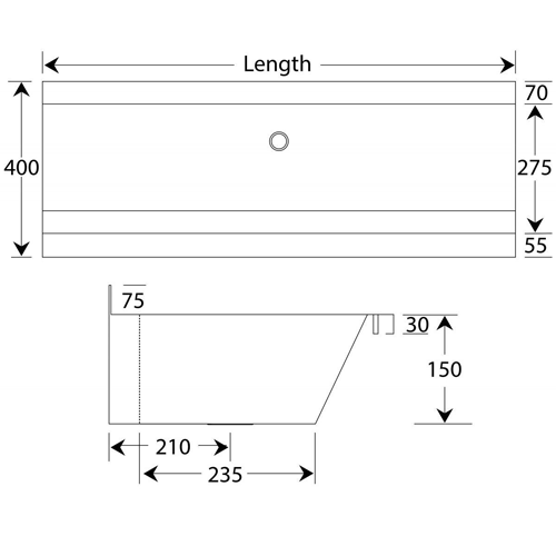 Additional image for Wall Mounted Wash Trough 1800mm (Stainless Steel).