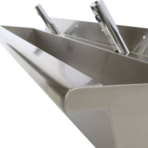 Additional image for Compact Wall Mounted Wash Trough 2400mm (Stainless Steel).