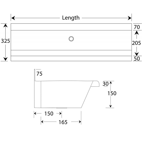 Additional image for Compact Wall Mounted Wash Trough 2400mm (Stainless Steel).