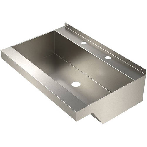 Additional image for Wall Mounted Wash Trough Basin (Stainless Steel).