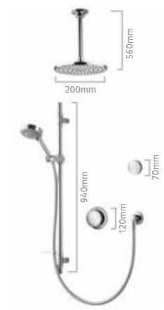 Additional image for Digital Shower With Remote, Hand Shower & Fixed Head (GP).
