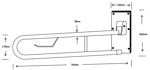 Additional image for Doc M Low Level Toilet Pack With Push Button Flush & White Rails.