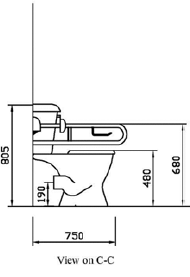 Additional image for Doc M Close Coupled Pack With Push Button Flush & Blue Rails.