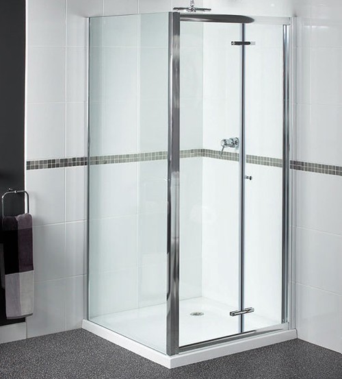 Shower Enclosure With Bi-Fold Door. 800x800, (Square). Waterlux AX-ENCLOS12