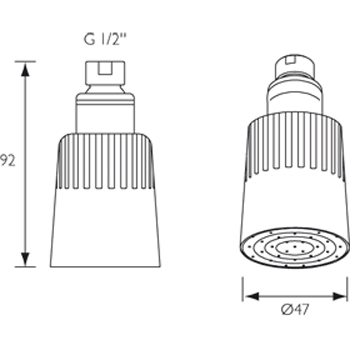 Additional image for Swivel Shower Head (Vandal Resistant Screw Fixing).