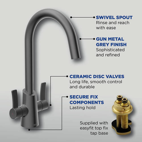 Additional image for Easyfit Mixer Kitchen Tap (Gunmetal).