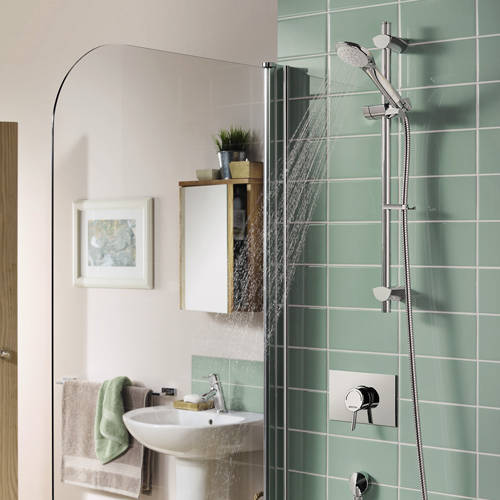 Additional image for Concealed Thermostatic Shower Valve With Slide Rail Kit (Chrome).